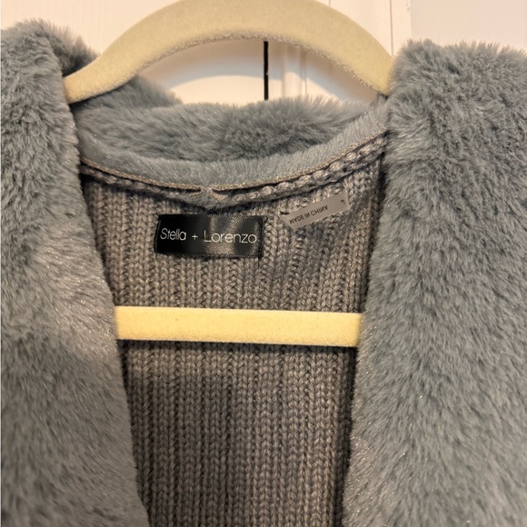 Suede and faux fur open sweater - Picture 2 of 4